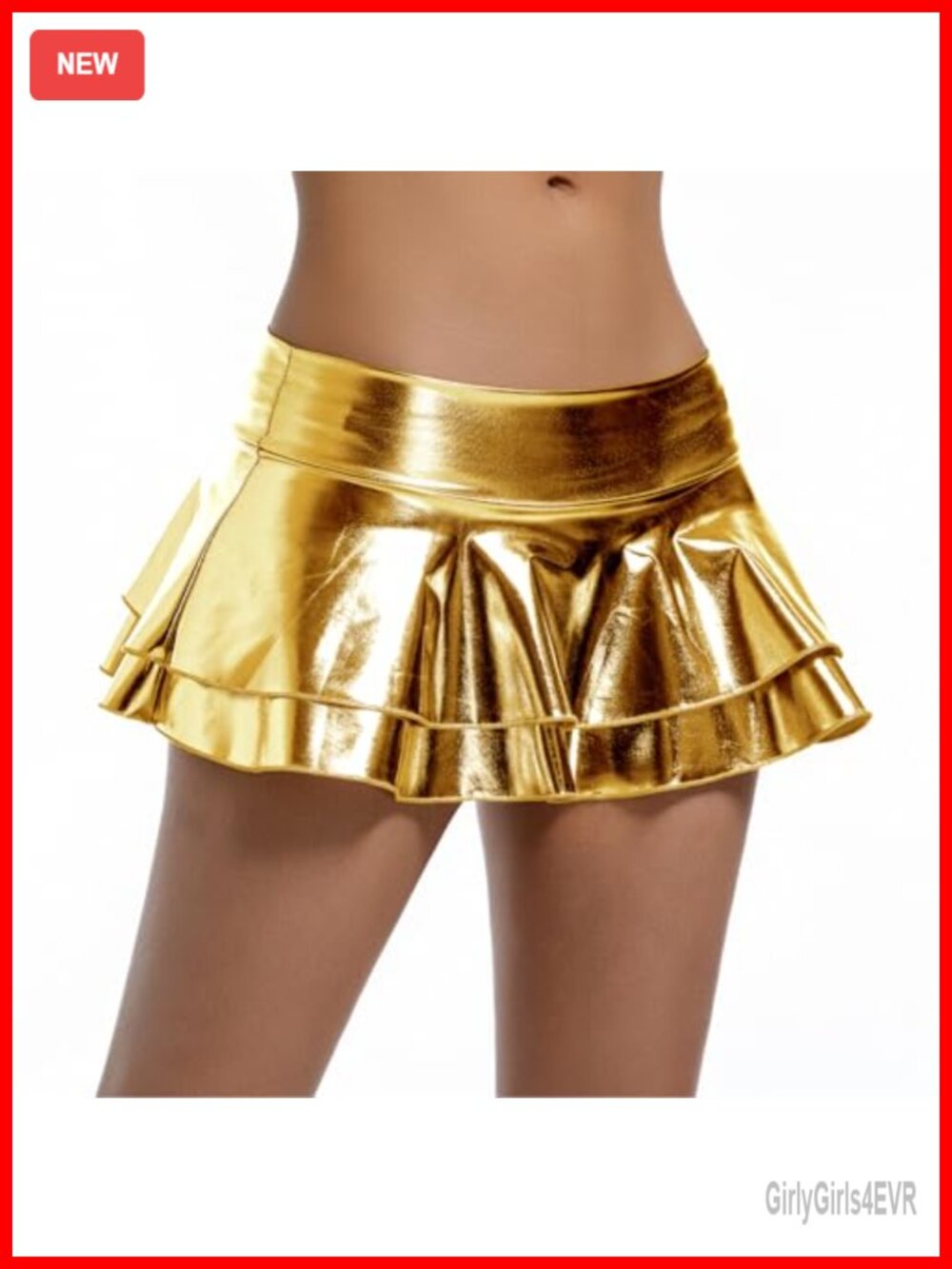 Metallic Pleated Mini Skort Low Rise Ruffle Skater Club Rave Dance